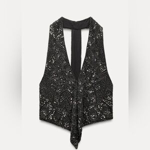 Zara Beaded Shirt Vest - Out of Stock- Never Before Worn
